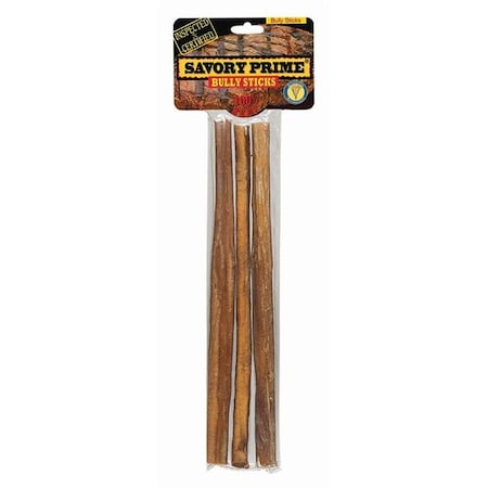 Savory Prime Savory Prime 8049079 9 in. Natural Beef Grain Free Bully Stick for Dogs; Pack of 3 8049079